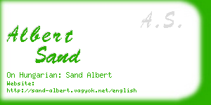 albert sand business card